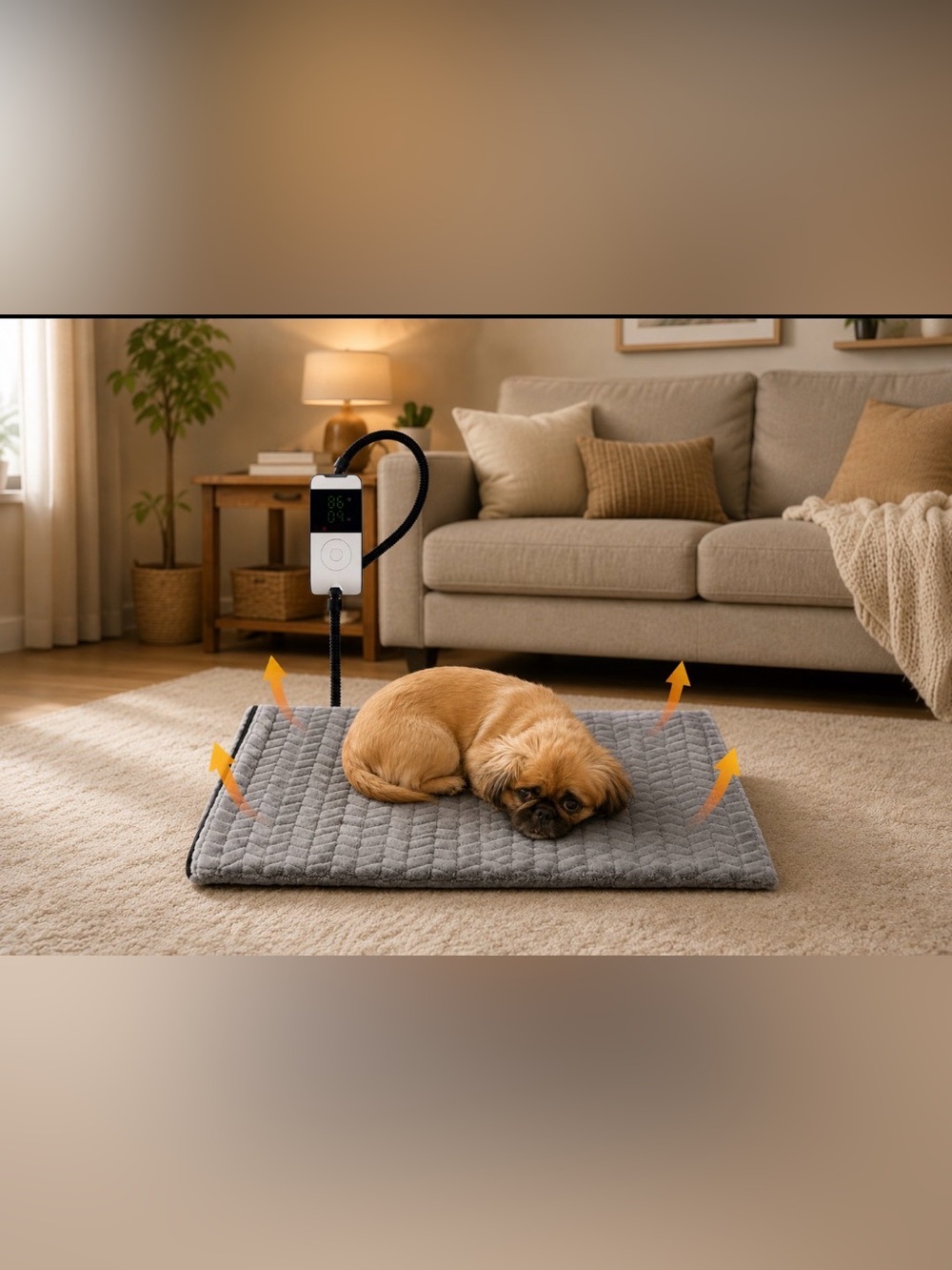 Heated Quilted Dog Mat - Gray